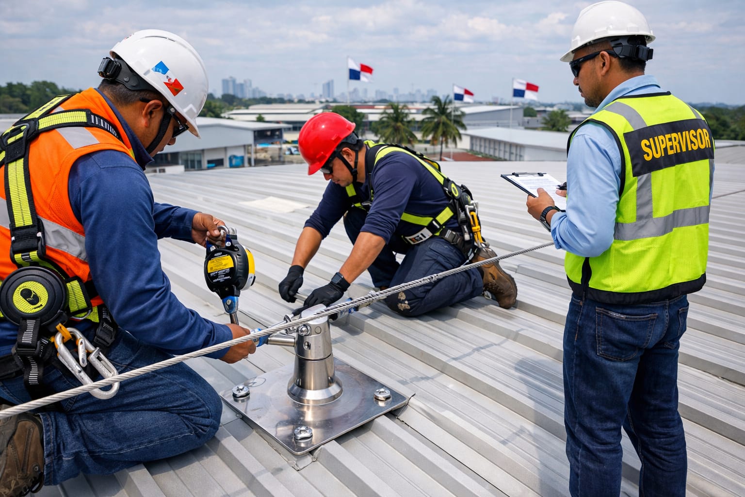 Instalación de líneas de vida en Panamá