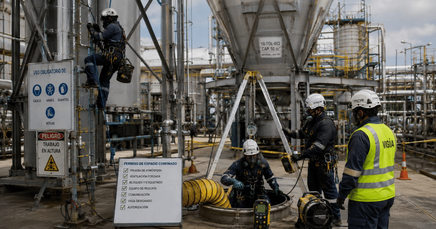 Trabajos de alto riesgo para mantenimiento industrial en Panamá